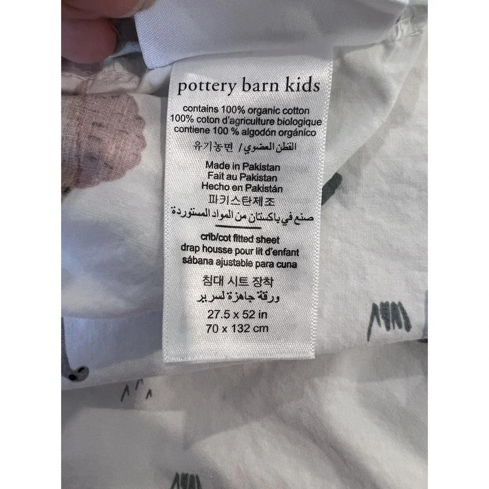 Pottery Barn Kids Dillondino Organic Cotton Crib Fitted Sheet Dinosaur Nursery